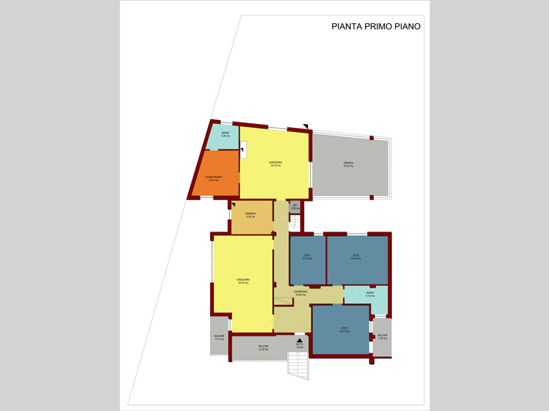 planimetria villa via noicattaro primo piano